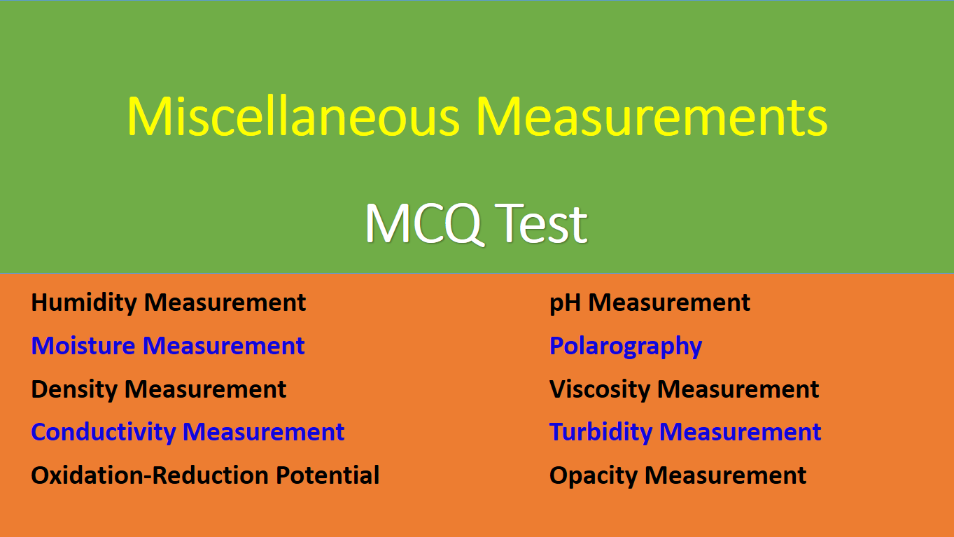 Miscellaneous Measurement MCQ Test 8 DEdu Labs Understand Better